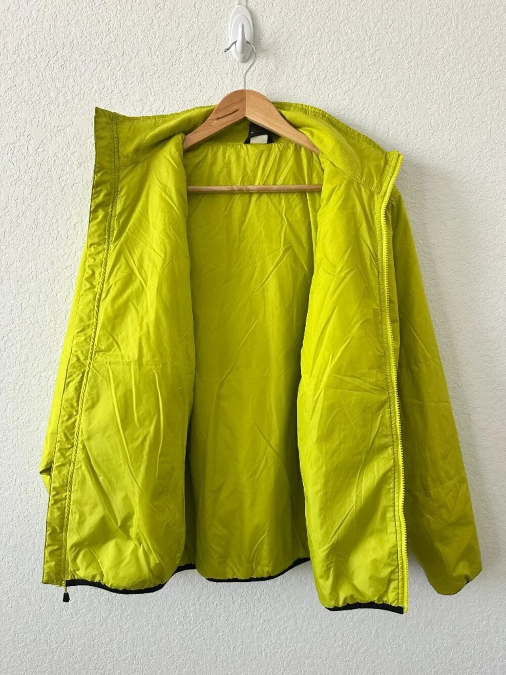 The North Face Full-Zip Quilted Puffer Jacket Neon Yellow Packable Men's Medium